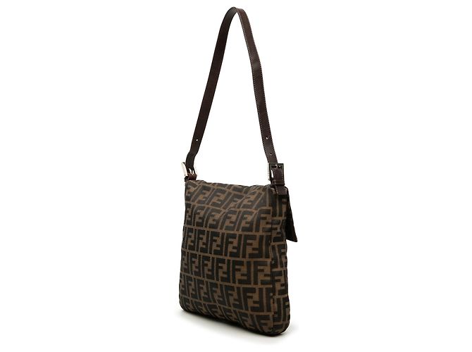 Borsa a tracolla Fendi in tela Zucca marrone - vista 2