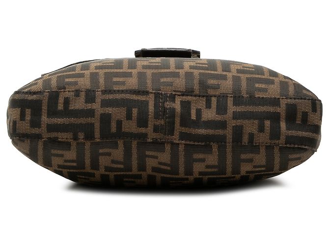 Borsa a tracolla Fendi in tela Zucca marrone - vista 3