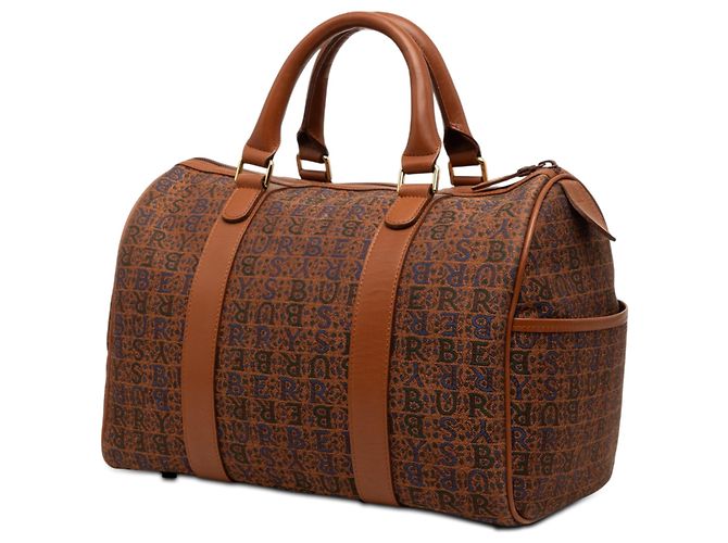 Borsa Boston in tela con logo stampato marrone Burberry - vista 2