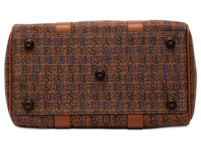 Borsa Boston in tela con logo stampato marrone Burberry - vista 3