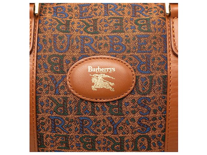 Borsa Boston in tela con logo stampato marrone Burberry - vista 5