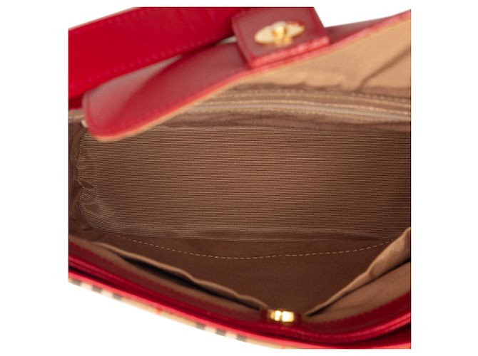 Borsa a Spalla in Tela Burberry Beige Haymarket Check - vista 4