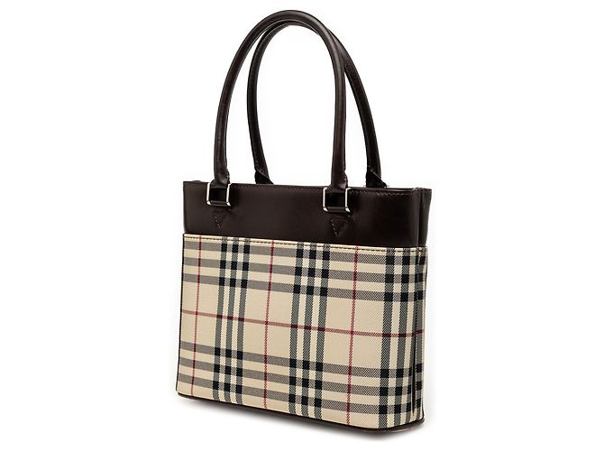 Borsa in tela Burberry Beige House Check - vista 2