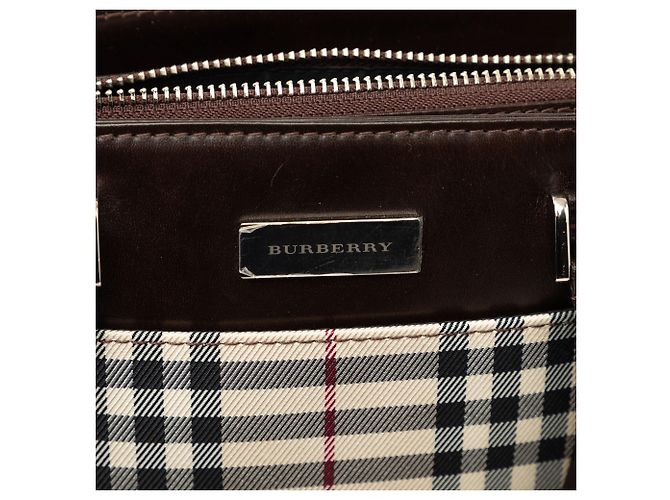 Borsa in tela Burberry Beige House Check - vista 5