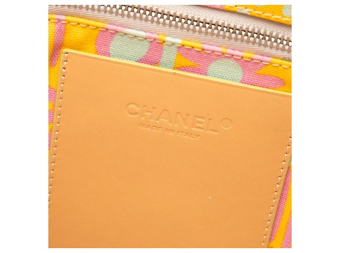 Tote Chanel Yellow CC Canvas High Summer Flower Giallo - vista 5