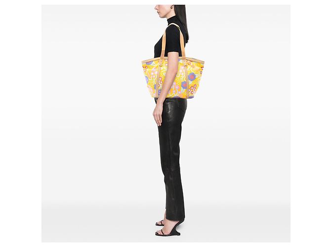 Tote Chanel Yellow CC Canvas High Summer Flower Giallo - vista 6