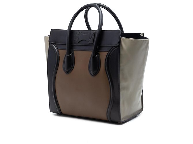 Céline Celine Brown Mini Tricolor Kalbsleder Luggage Tote Braun - Ansicht 2