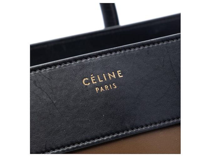 Céline Celine Brown Mini Tricolor Kalbsleder Luggage Tote Braun - Ansicht 5