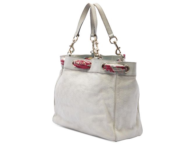 Borsa Tote Gucci bianca grande Guccissima Positano Bianco Bianco sporco - vista 2