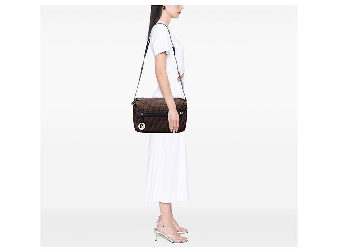 Fendi Marrone Zucca Canvas Crossbody - vista 6