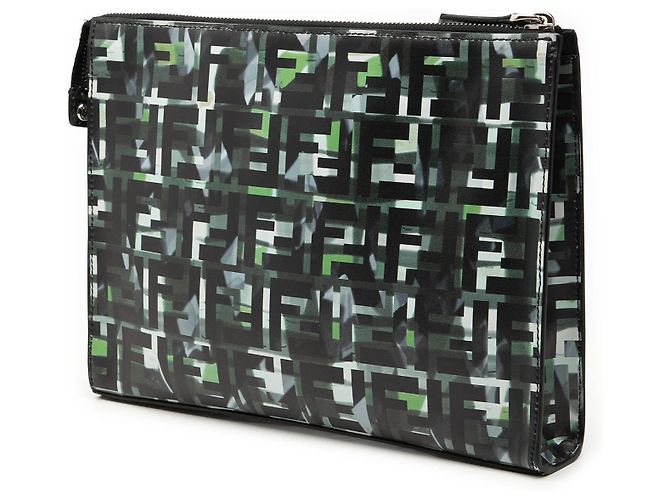 Clutch Fendi Black FF 1974 Nylon Camouflage Nero - vista 2