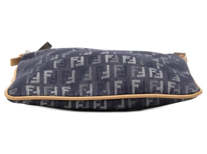 Fendi Blue Zucchino Denim Crossbody Blu navy - vista 3