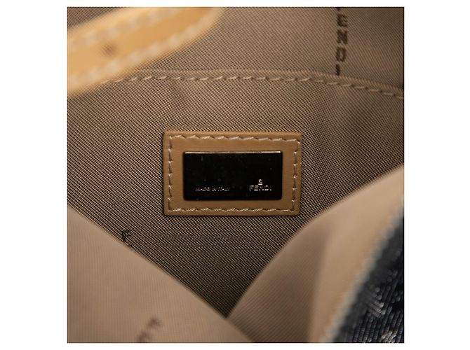 Fendi Blue Zucchino Denim Crossbody Blu navy - vista 5
