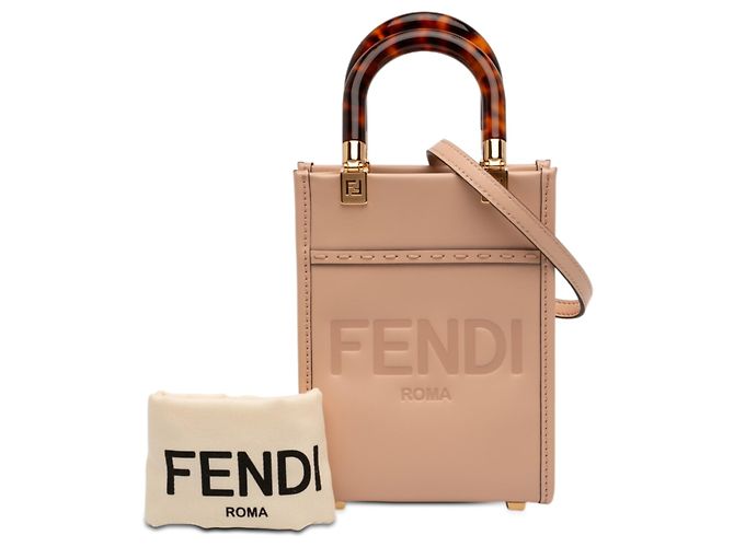 Borsa Fendi Pink Mini Leather Sunshine Shopper Rosa - vista 10
