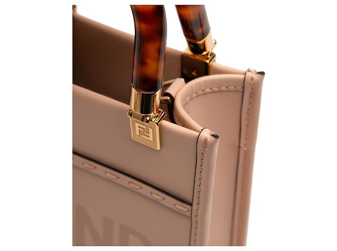 Borsa Fendi Pink Mini Leather Sunshine Shopper Rosa - vista 7