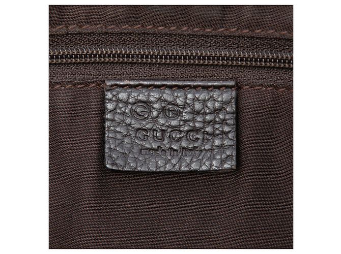 Tote Abbey in denim GG marrone Gucci con tasca e anello a D Marrone scuro - vista 5