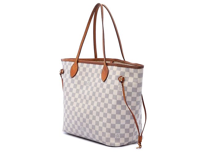 Louis Vuitton White Damier Azur Neverfull MM Bianco - vista 2