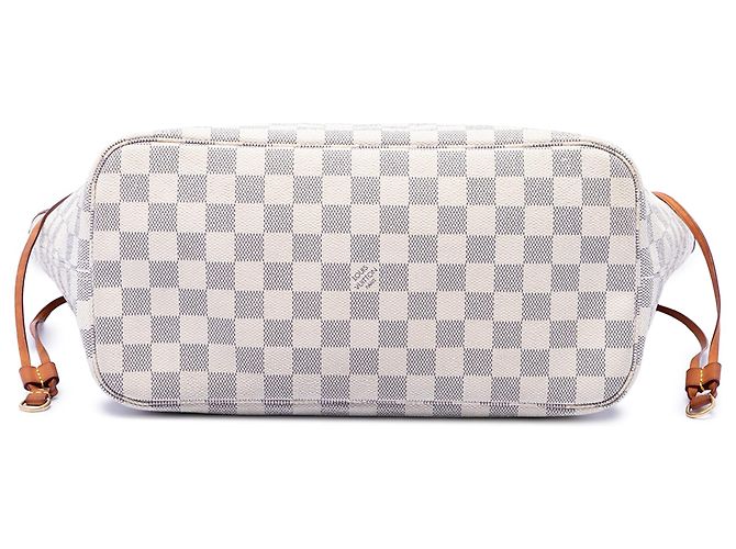 Louis Vuitton White Damier Azur Neverfull MM Bianco - vista 3