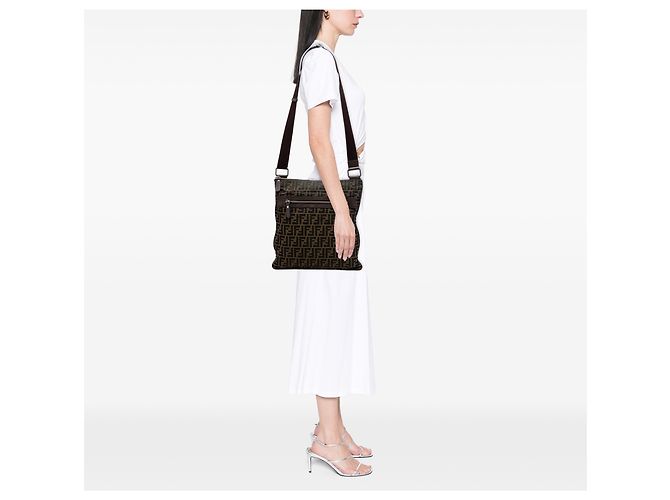 Fendi Marrone Zucca Canvas Crossbody - vista 6