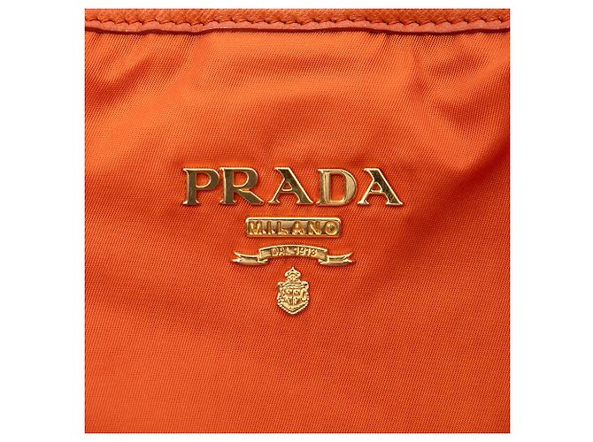 Prada Orange Saffiano Trimmed Tessuto Tote - Ansicht 5