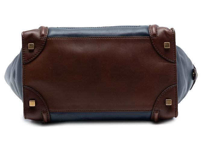 Luggage Céline Borsa Tote Celine Blue Mini Tricolor in pelle Blu navy - vista 3