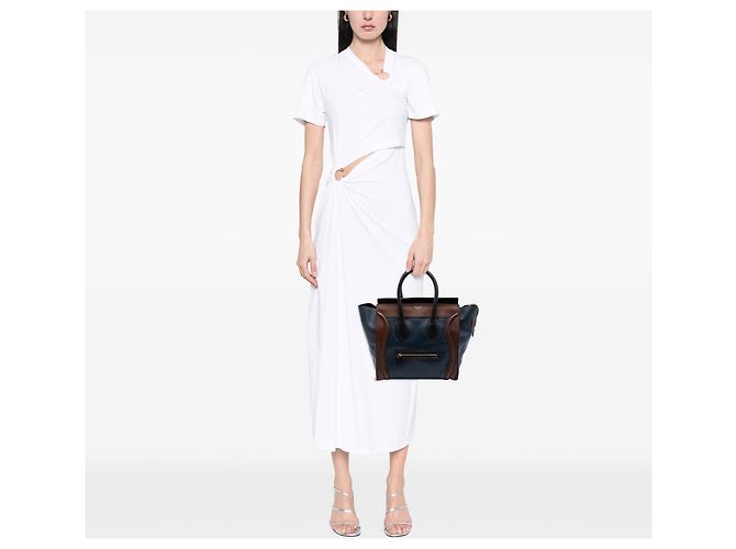 Luggage Céline Borsa Tote Celine Blue Mini Tricolor in pelle Blu navy - vista 6