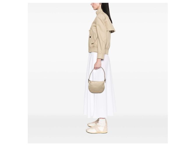 Fendi Borsa Hobo in tela Zucchino beige - vista 8