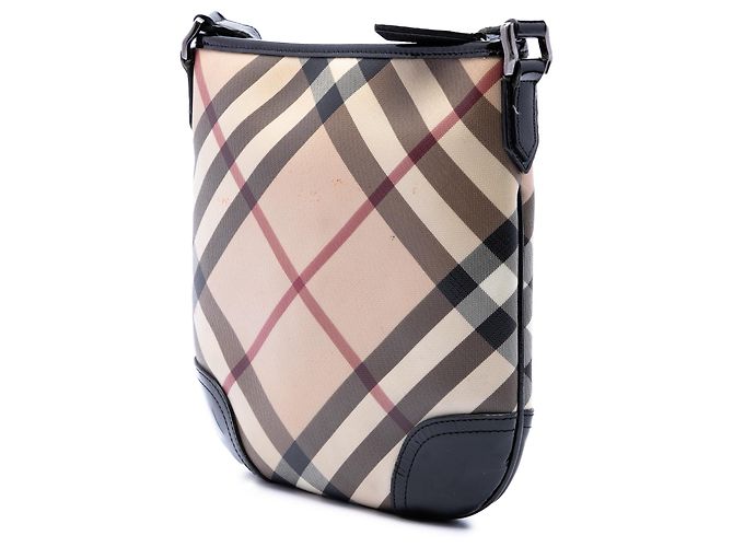 Burberry Beige Supernova Check Tela Cerata Dryden Crossbody - vista 2