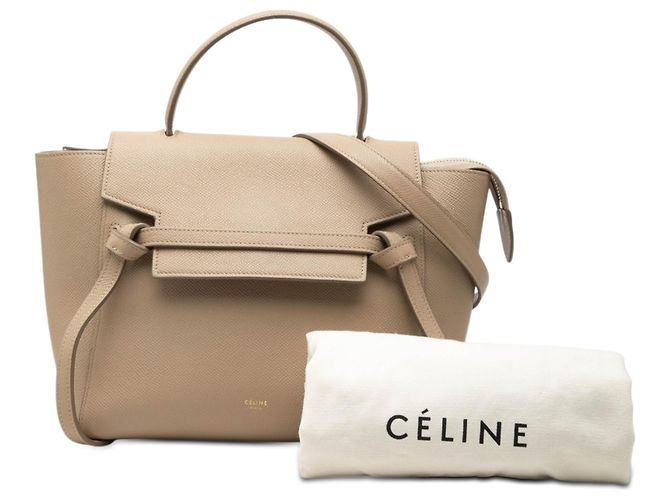 Belt Bag Céline Borsa Belt in pelle di vitello micro granulata beige Celine - vista 8