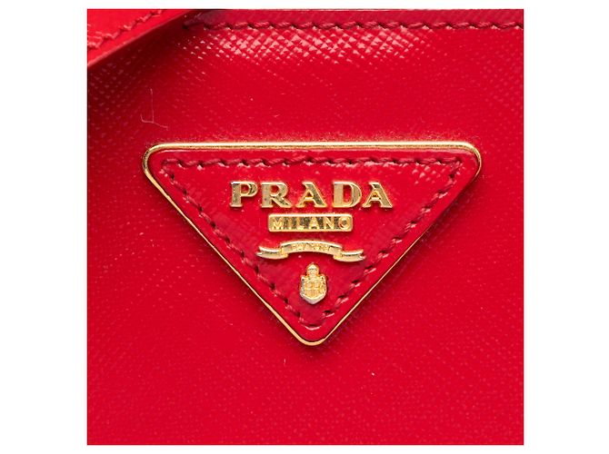Borsa Tote Convertible Prada Red Saffiano Vernice Rosso - vista 5