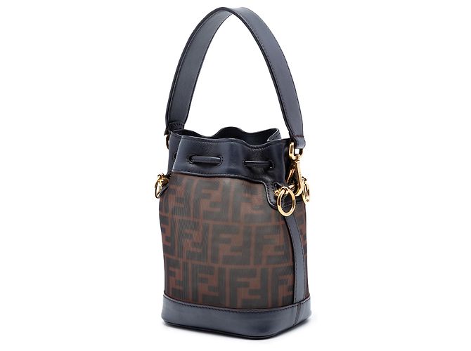 Fendi Borsa a secchiello Mini Zucca Mesh Mon Tresor marrone - vista 2