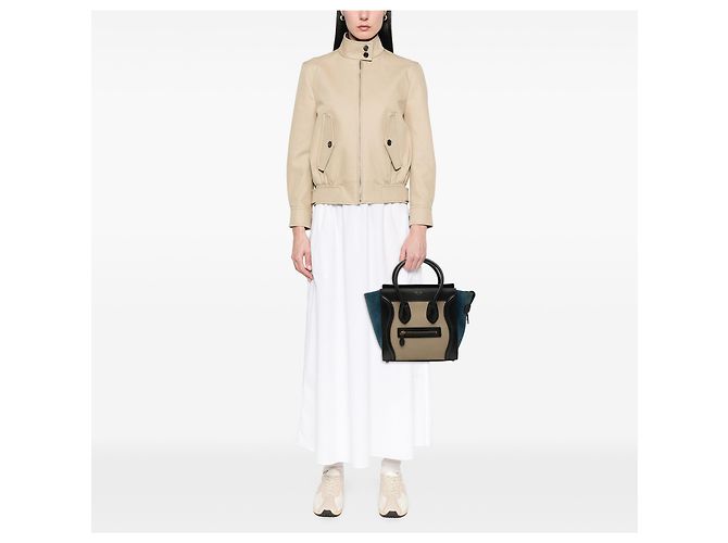Céline Tote Luggage in pelle di vitello e nubuck tricolore micro beige Celine - vista 6