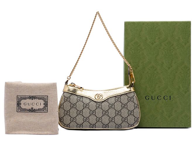Borsa a tracolla Gucci Beige Small GG Supreme Ophidia - vista 6