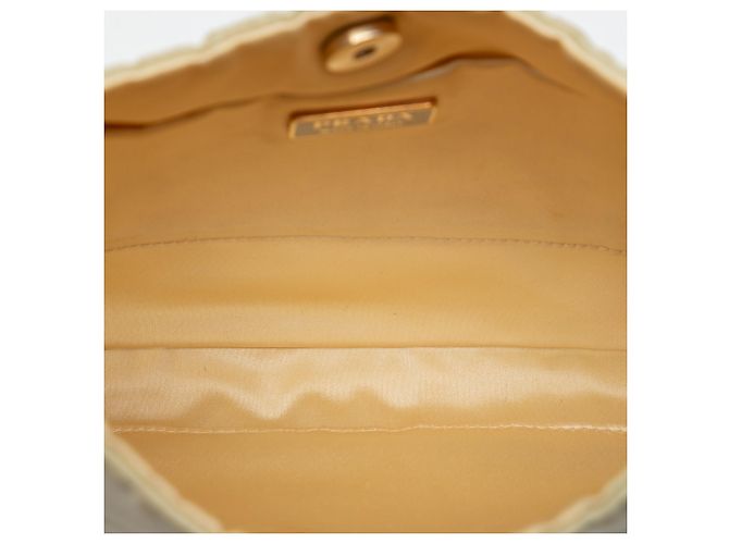 Borsa a tracolla con catena in Tessuto marrone Prada Beige - vista 4