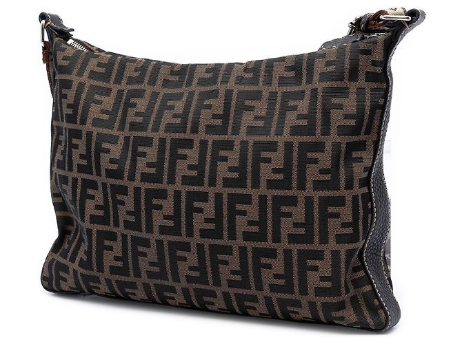 Fendi Marrone Zucca Canvas Selleria Crossbody - vista 2
