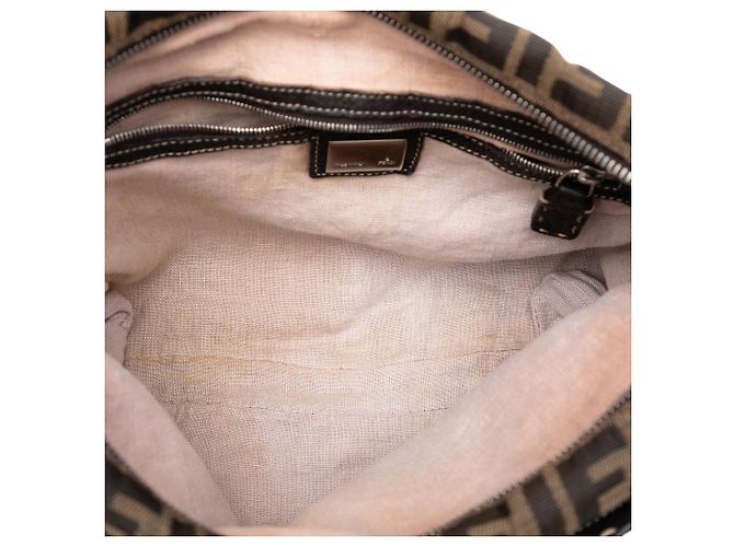 Fendi Marrone Zucca Canvas Selleria Crossbody - vista 4
