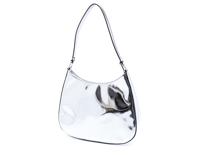 Borsa a tracolla Cleo in pelle Spazzolato argento Prada - vista 2