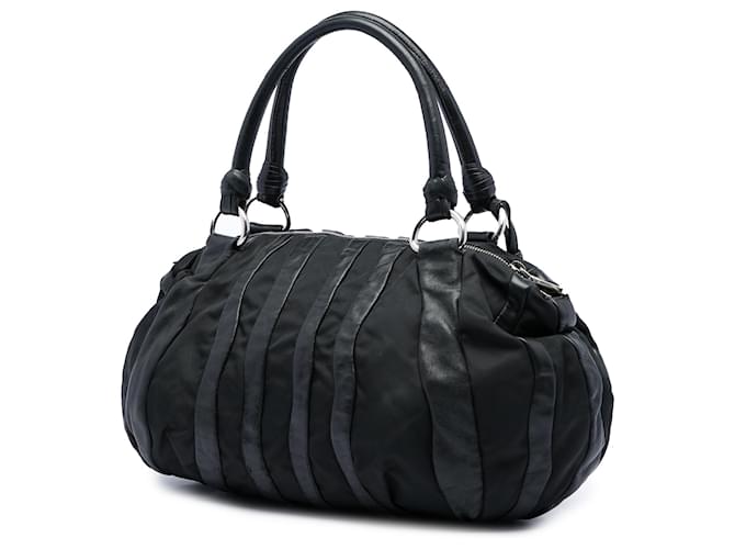 Borsa Prada Black Tessuto Nappa Waves Nero - vista 2