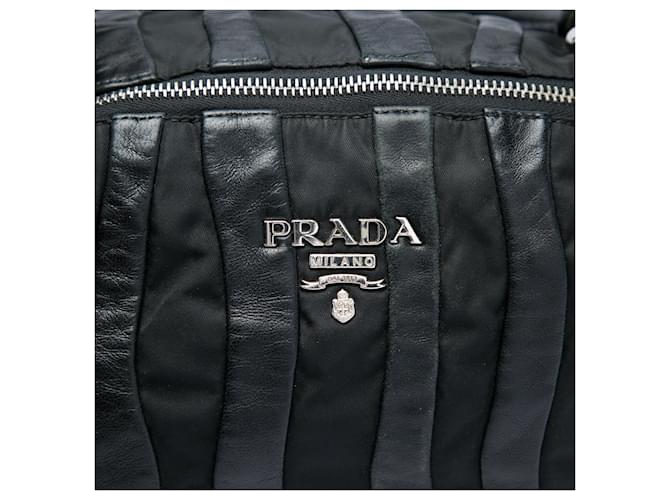 Borsa Prada Black Tessuto Nappa Waves Nero - vista 5