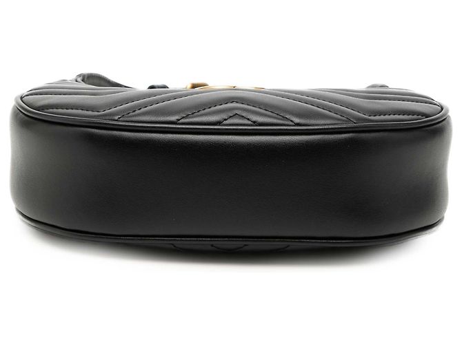 Borsa Gucci Black Mini GG Marmont Mezza Luna Nero - vista 3