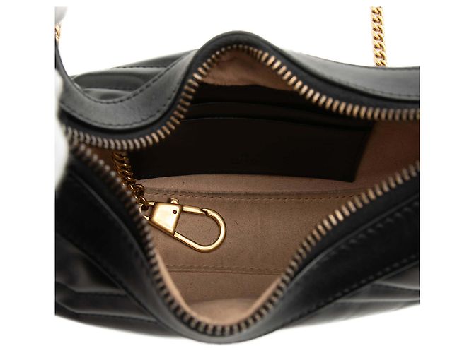 Borsa Gucci Black Mini GG Marmont Mezza Luna Nero - vista 4