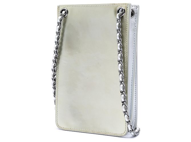 Portatفono a tracolla Chanel Gold CC Patent D'oro - vista 2