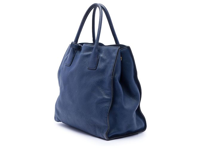 Tote convertible aperto in Vitello Daino blu Prada Blu scuro - vista 2