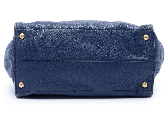 Tote convertible aperto in Vitello Daino blu Prada Blu scuro - vista 3