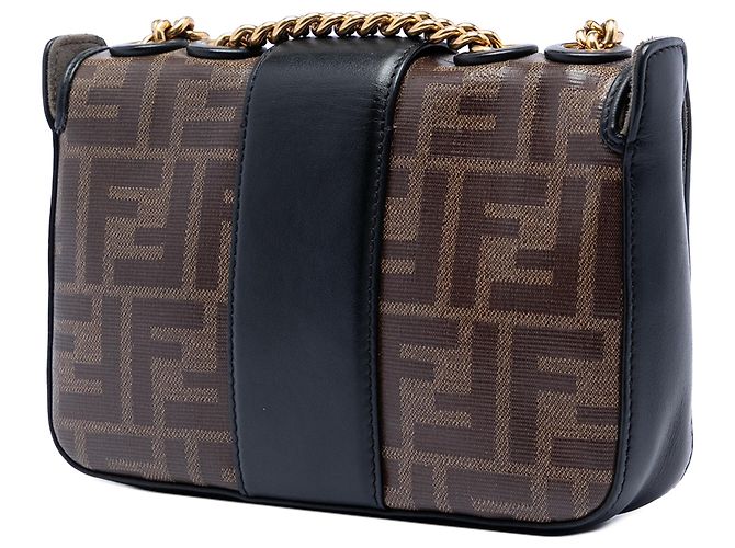 Fendi Marrone Mini FF 1974 Glazed Fabric Stamp Patch Crossbody - vista 2