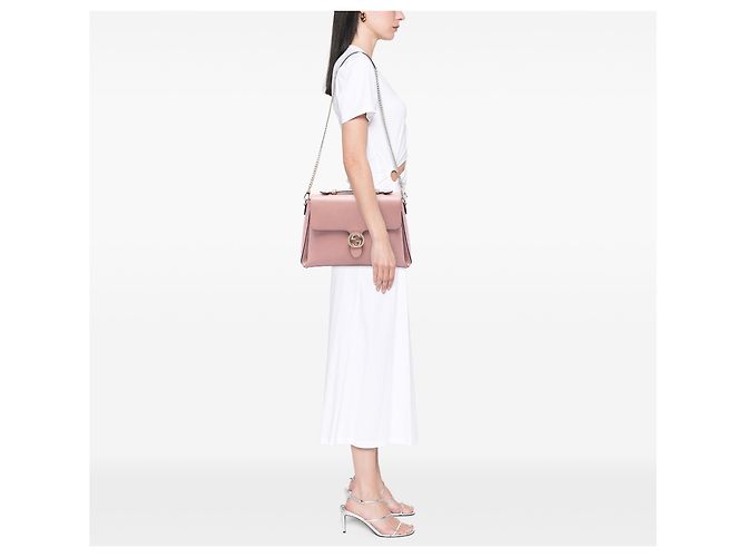 Borsa satchel Gucci Pink Medium Dollar Calfskin Interlocking G Rosa - vista 5
