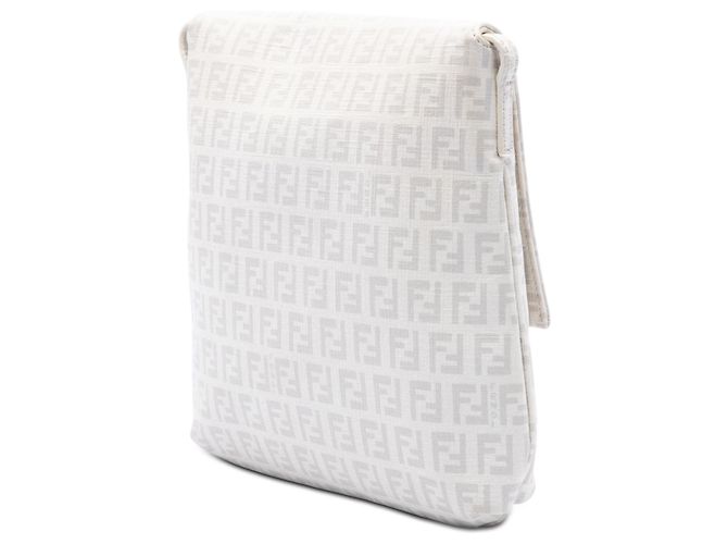Fendi White Zucchino Spalmati Crossbody Bianco - vista 2