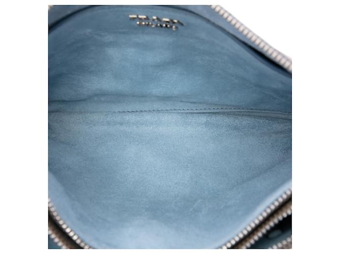 Borsa Prada Gray Glace Calf Etiquette Marrone - vista 4