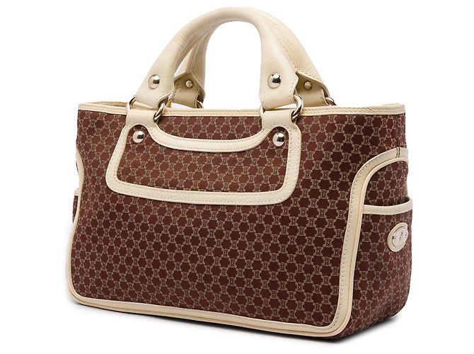Céline Borsa Boogie in tela Macadam marrone Celine Marrone scuro - vista 2
