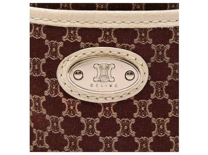 Céline Borsa Boogie in tela Macadam marrone Celine Marrone scuro - vista 5